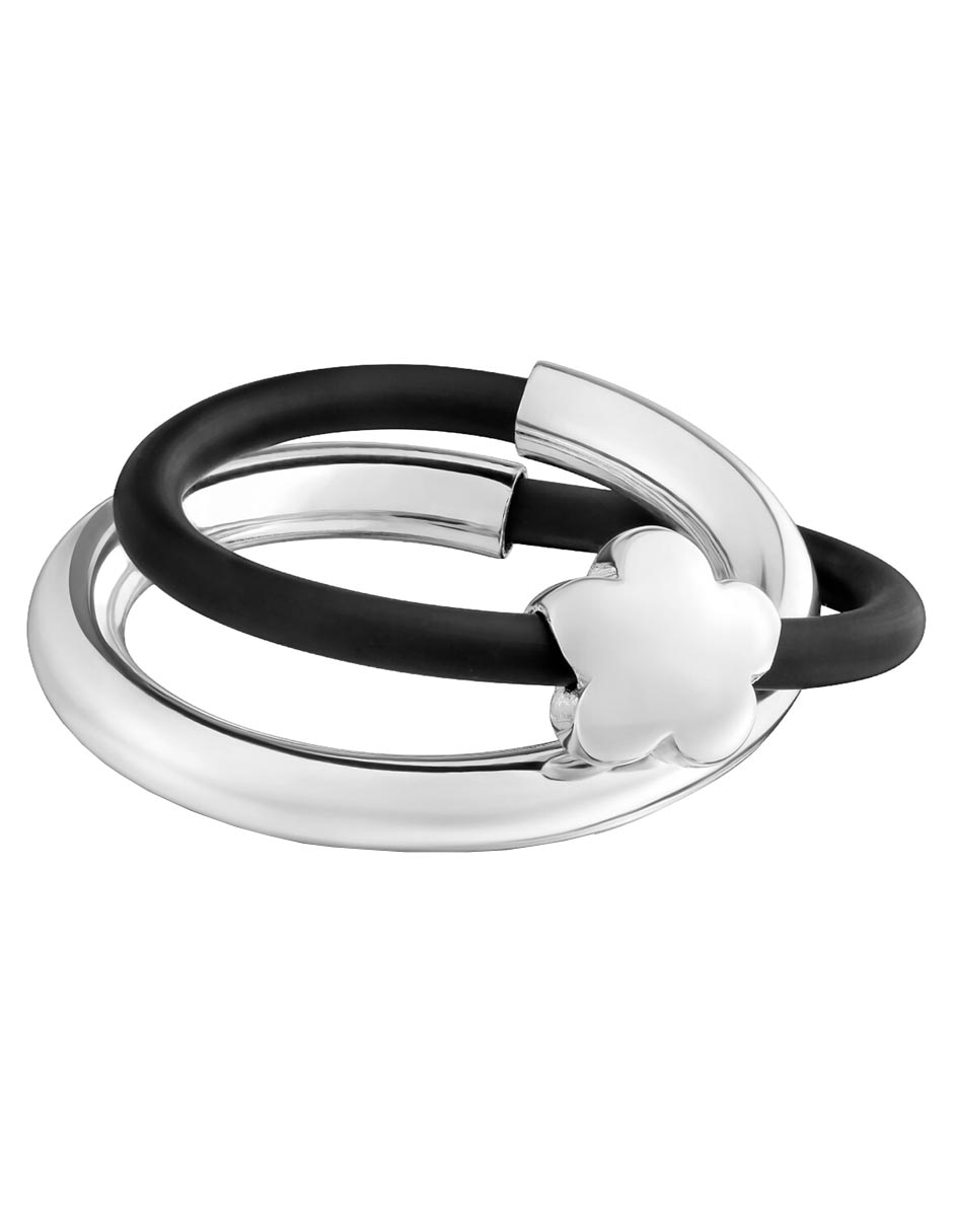 Anillo de flor Bold Motif P 925 de plata brillante