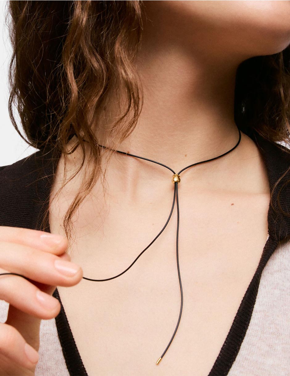 Collar Bold Motif de oro 14 K