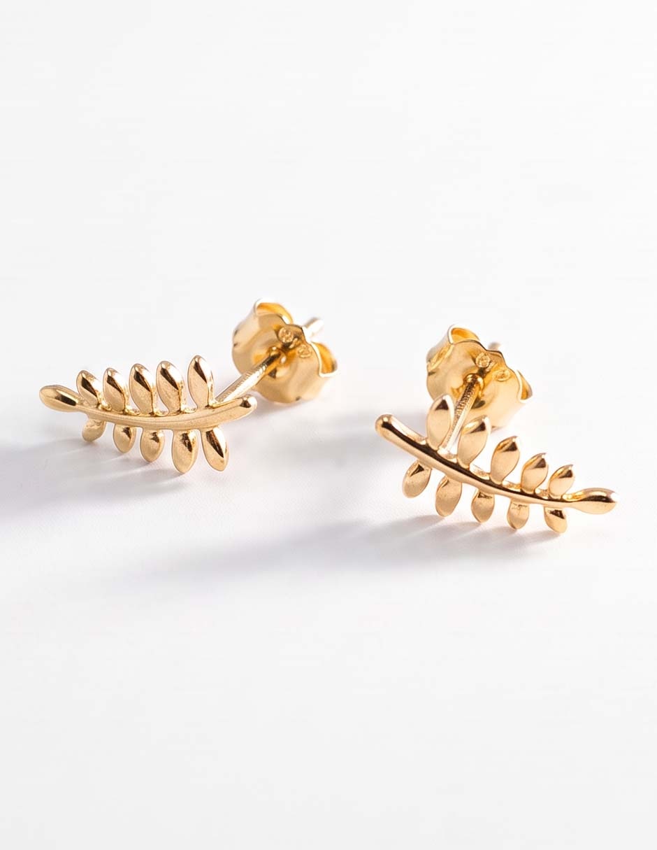 Aretes de hoja con acabado pulido 2