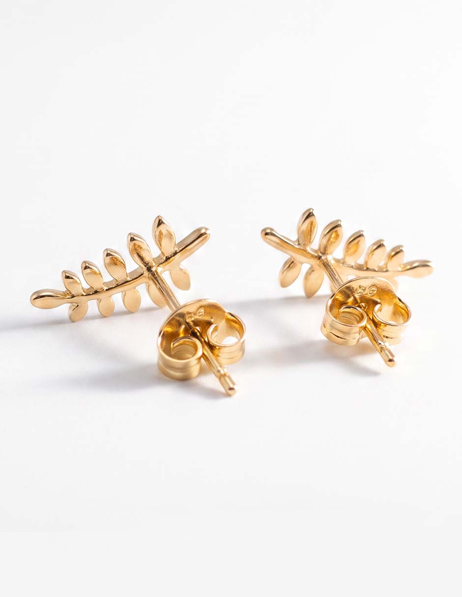 Aretes de hoja con acabado pulido 3