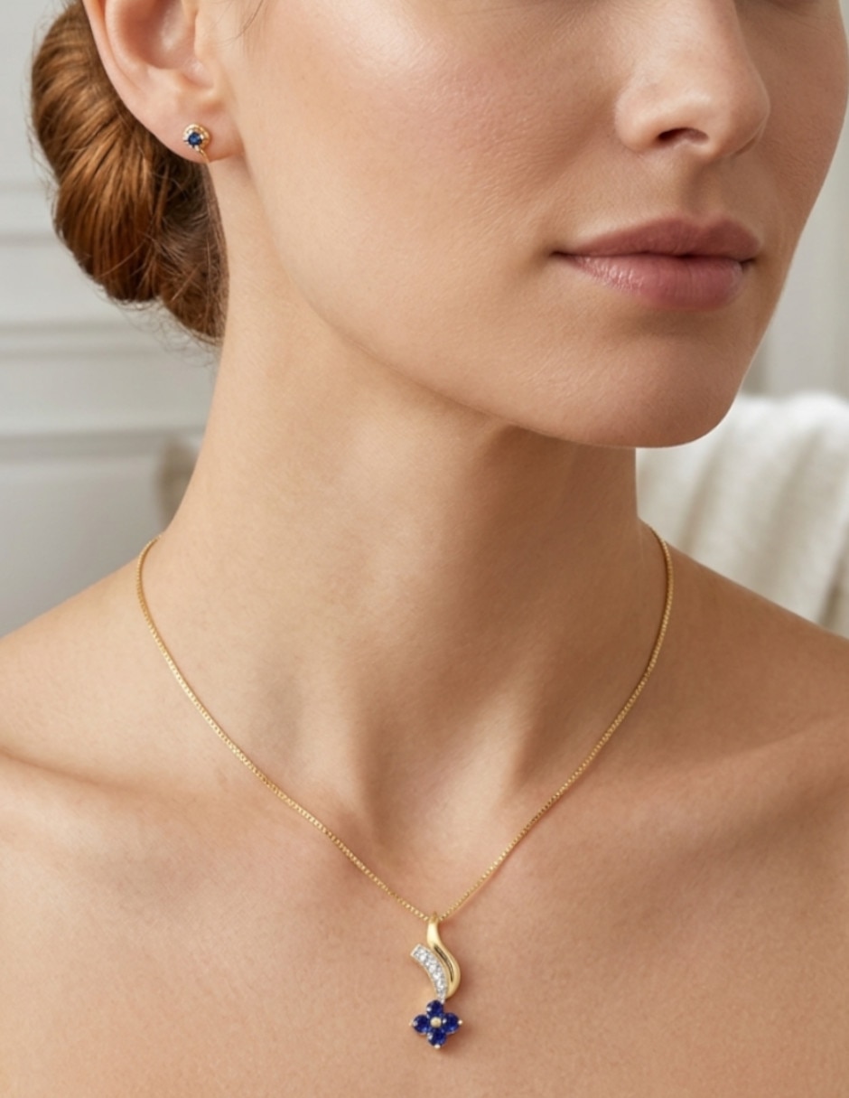 Colgante Y Dije De Flor Hortencia De Oro Amarillo 14 K 3
