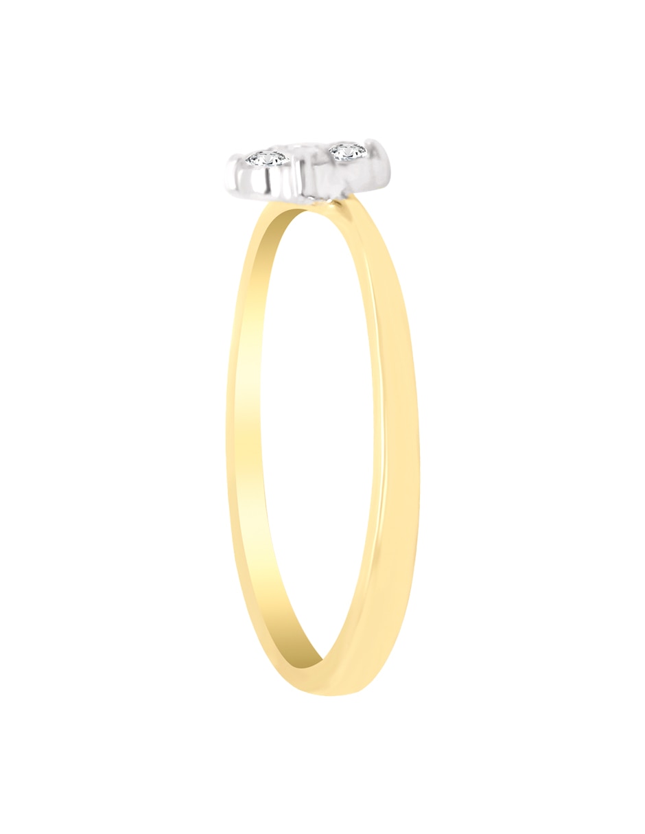 Anillo con gema de redondo klamore eliana 14 k de oro amarillo diamante brillante