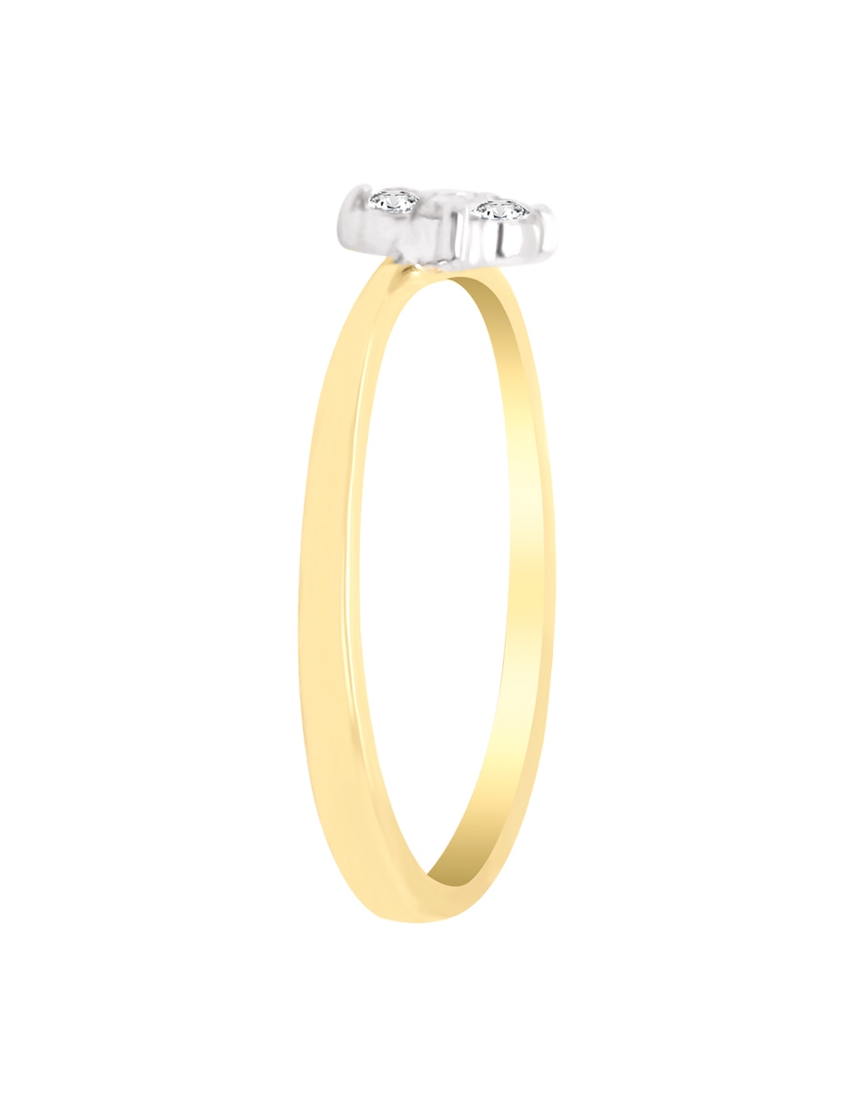 Anillo con gema de redondo klamore eliana 14 k de oro amarillo diamante brillante