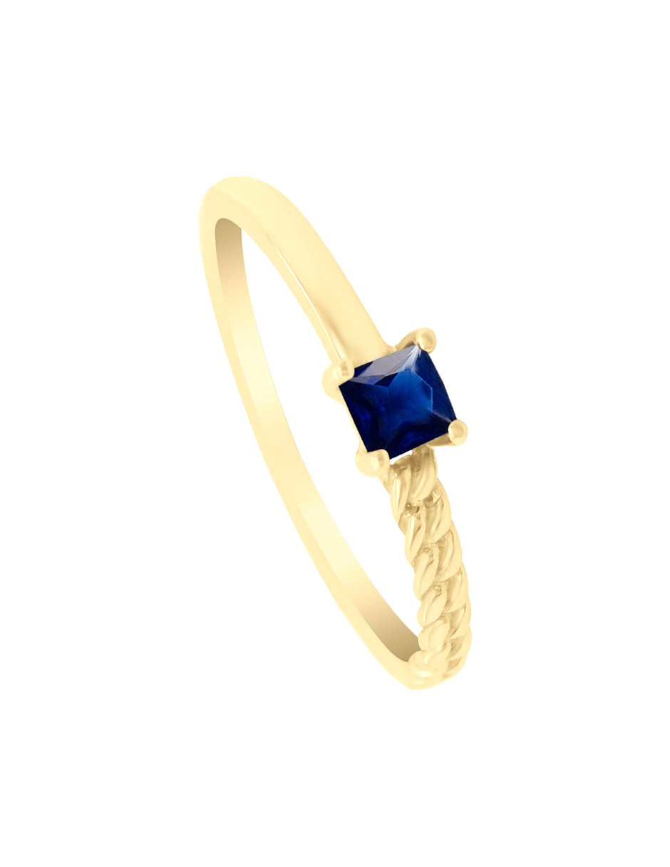 Anillo con gema 'de (si aplica)' redondo zaphir no aplica 14 k 'de' oro amarillo zafiro brillante