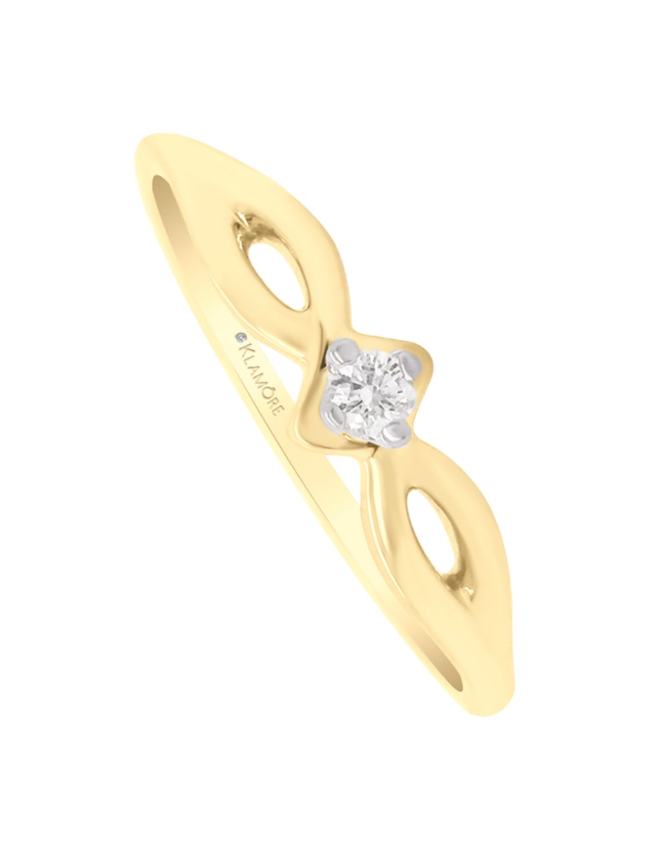 Anillo de compromiso 'de' oro amarillo 14 k thais diamante
