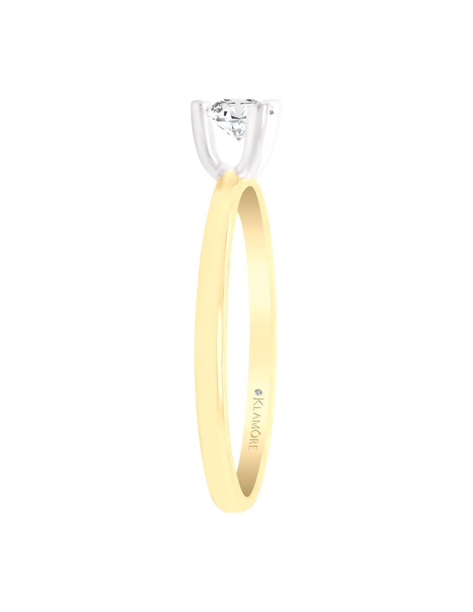 Anillo de compromiso "de" oro amarillo 14 k genna diamante 4