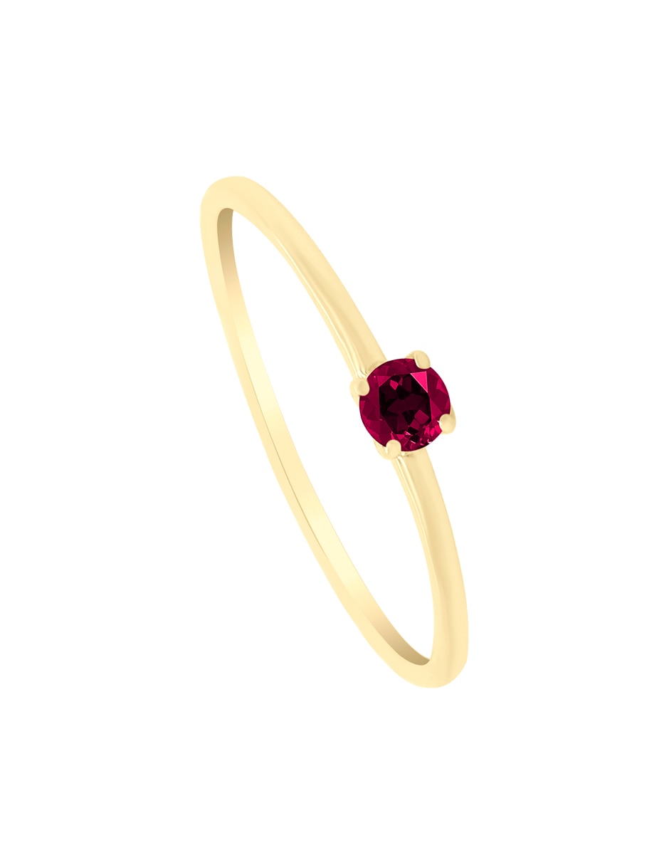 Anillo con gema Ingrid 14 k de oro amarillo rubí brillante Anillo con gema Ingrid 14 k de oro amarillo rubí brillante