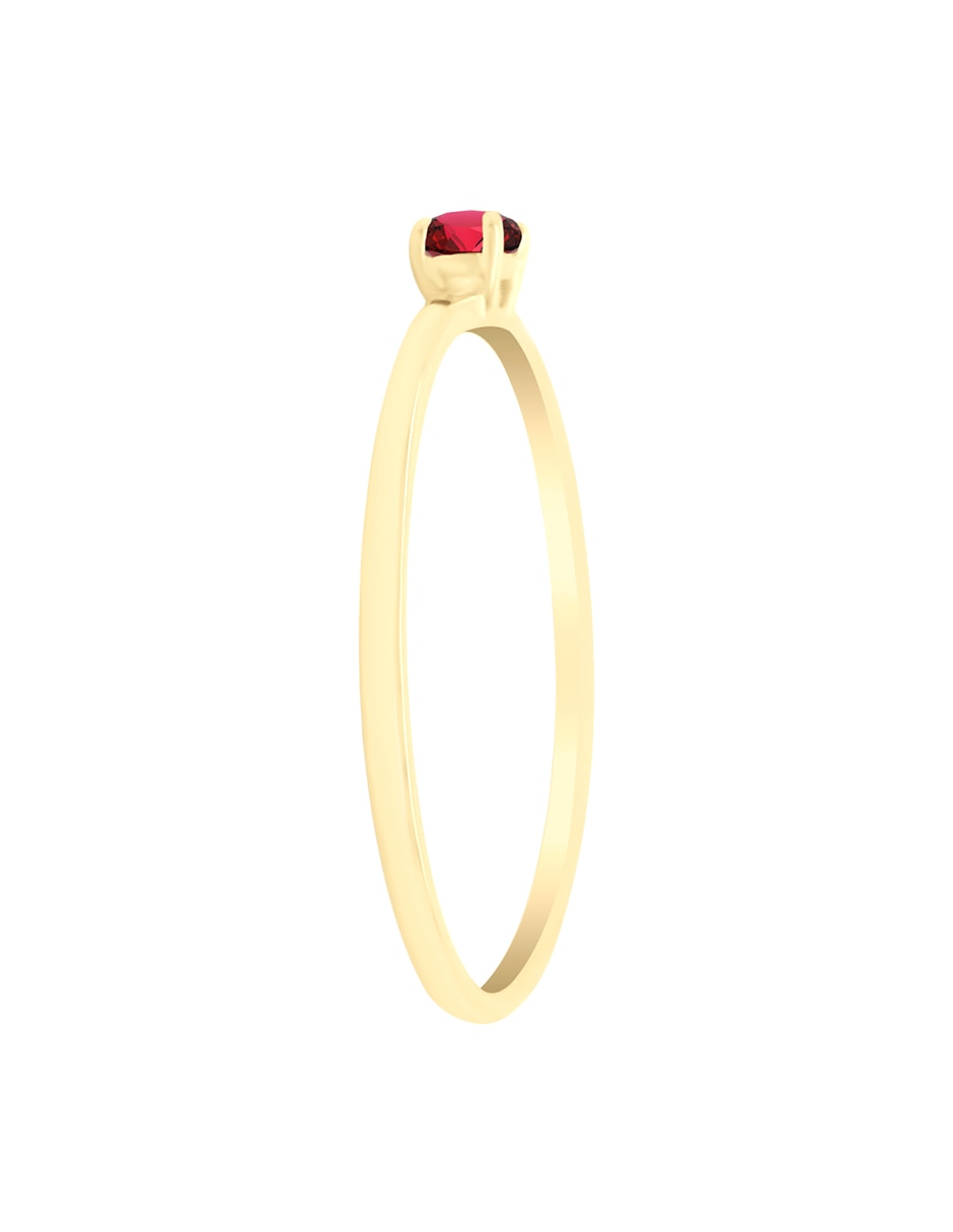 Anillo con gema Ingrid 14 k de oro amarillo rubí brillante 2