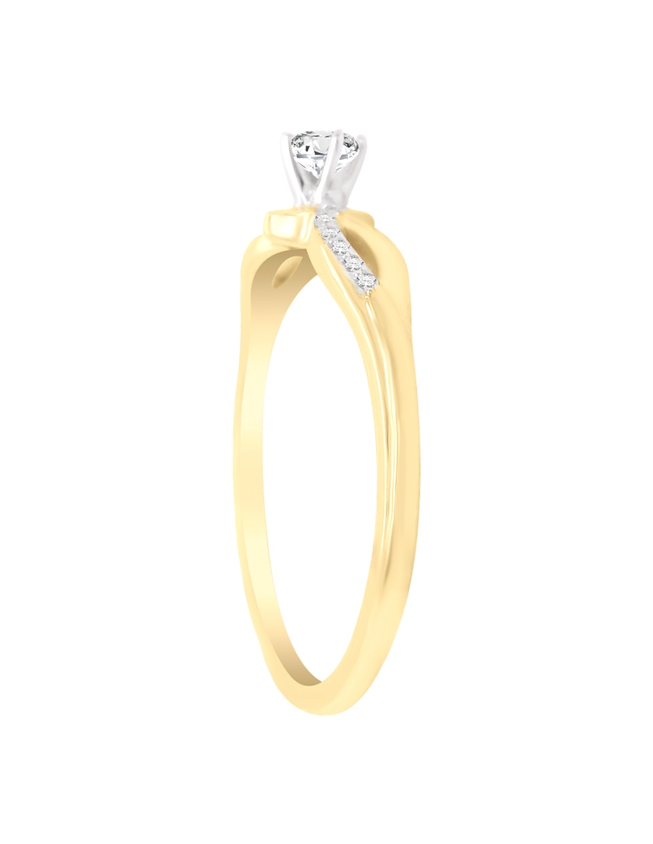Anillo de compromiso de oro amarillo 14 k Tiberia diamante 2