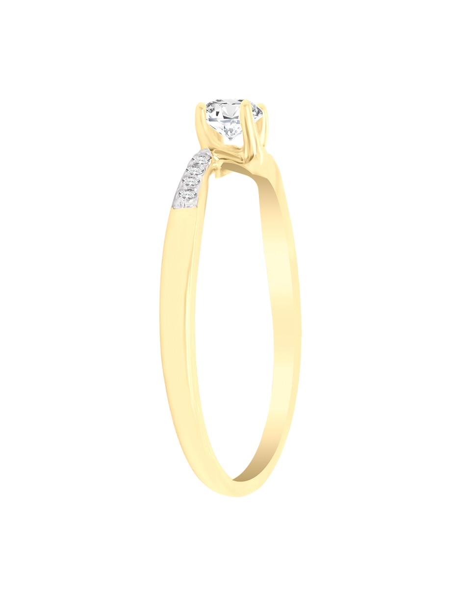 Anillo de compromiso "de" oro amarillo 14 k zaria diamante 3