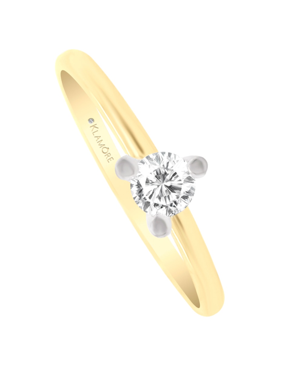 Anillo de compromiso 'de' oro amarillo 14 k genna diamante