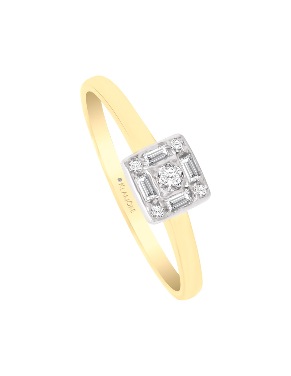 Anillo de compromiso de oro amarillo 14 k Grazyna diamante