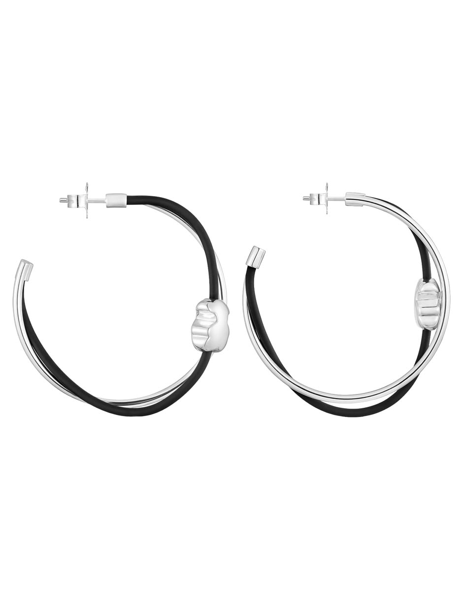 Arracadas Bold Motif de plata P 925 con acabado brillante 2