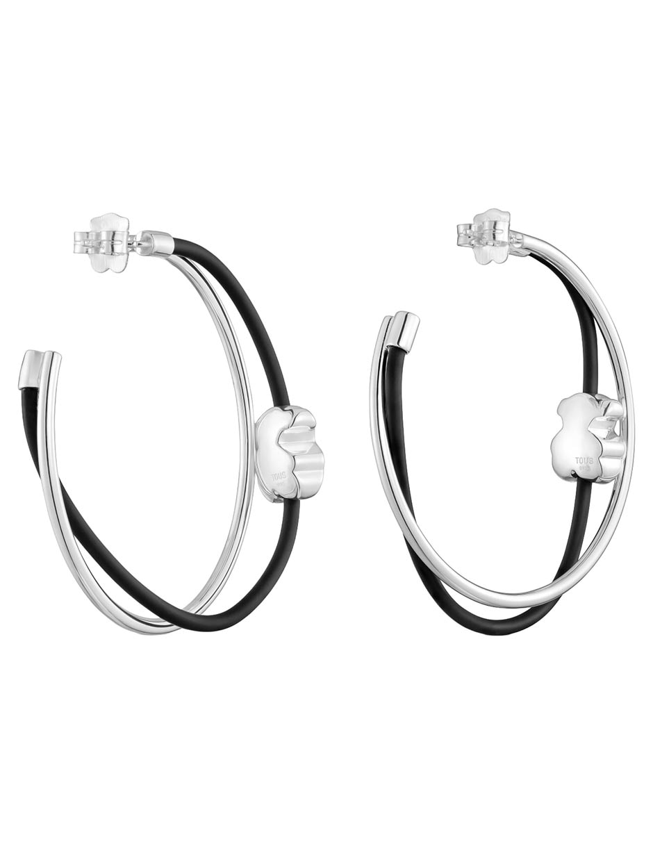Arracadas Bold Motif de plata P 925 con acabado brillante 3