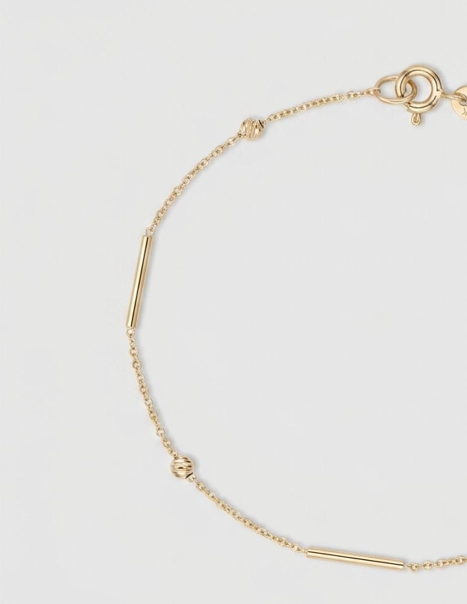 Pulsera de oro 14 K Bracelet con acabado pulido 3