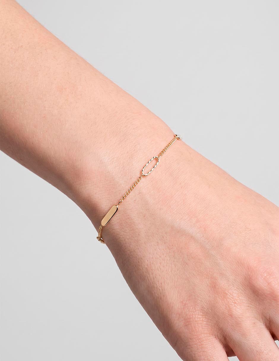 Pulsera de oro 14 K Bracelet con acabado pulido 3
