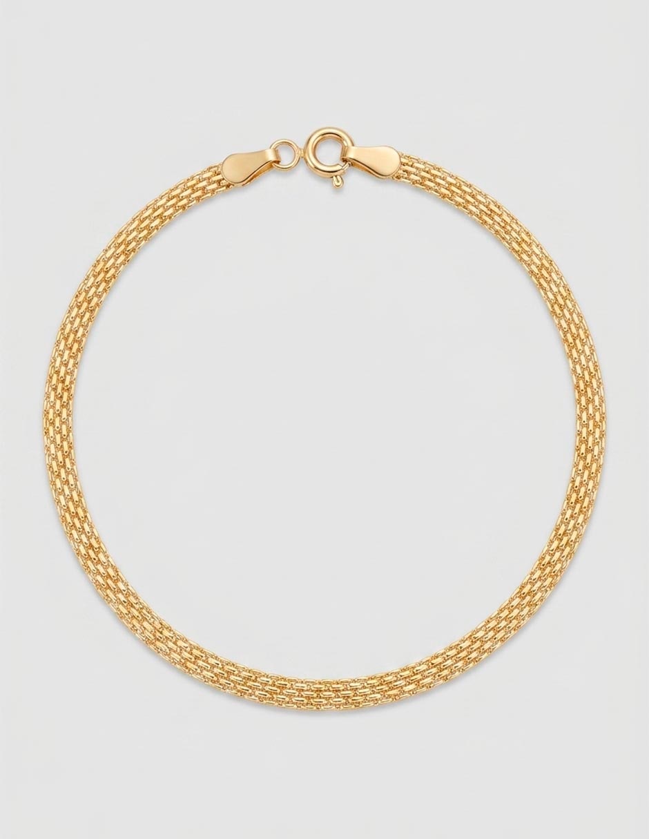 Pulsera de oro 14 K Bracelet con acabado brillante
