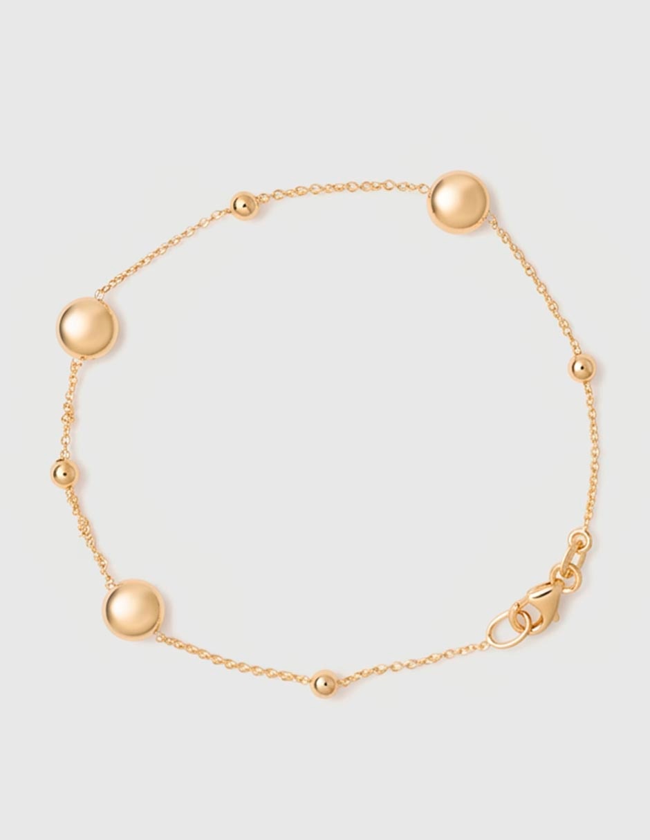 Pulsera de oro 14 K Bracelet con acabado pulido Pulsera de oro 14 K Bracelet con acabado pulido