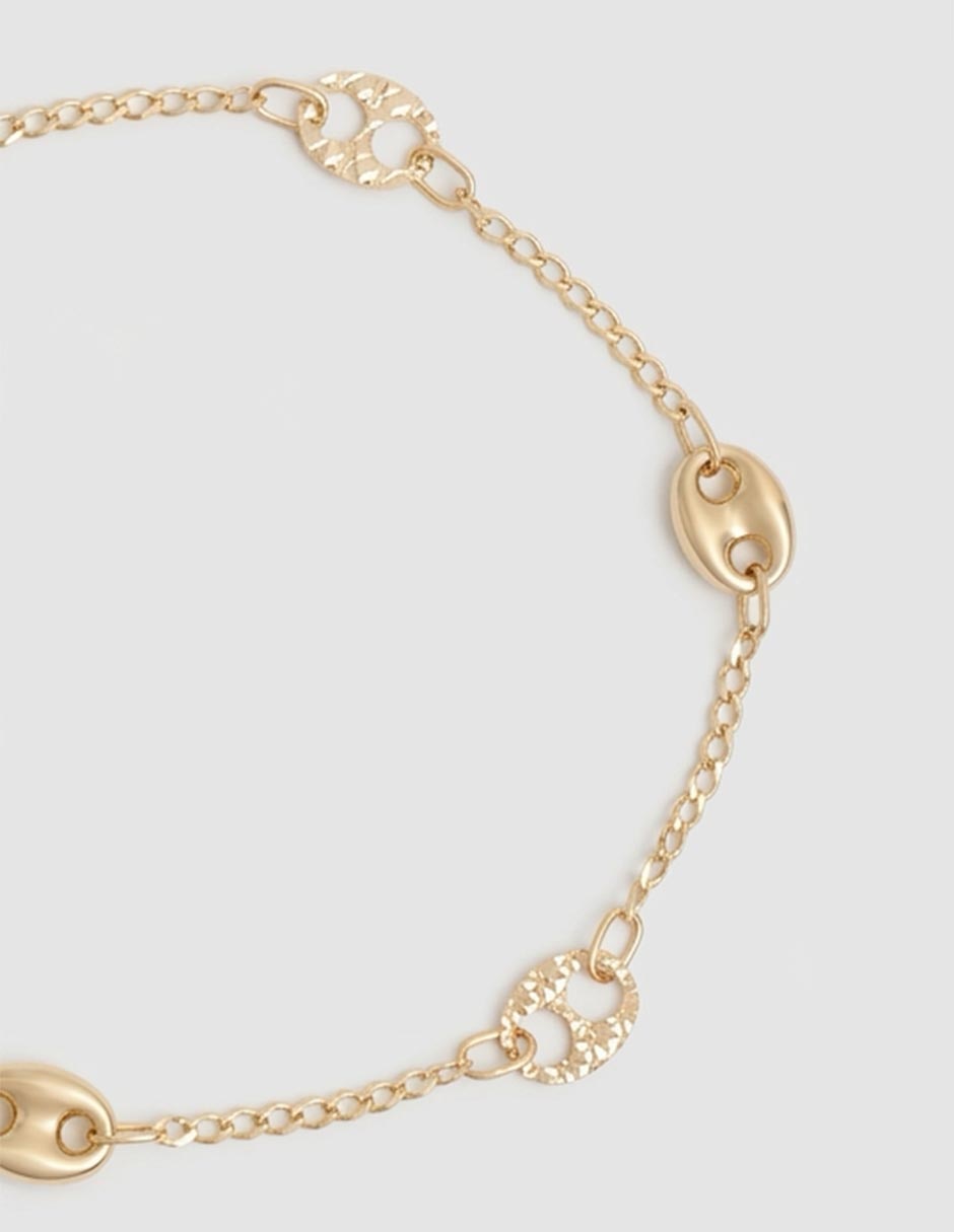 Pulsera de oro 14 k acabado pulido 2