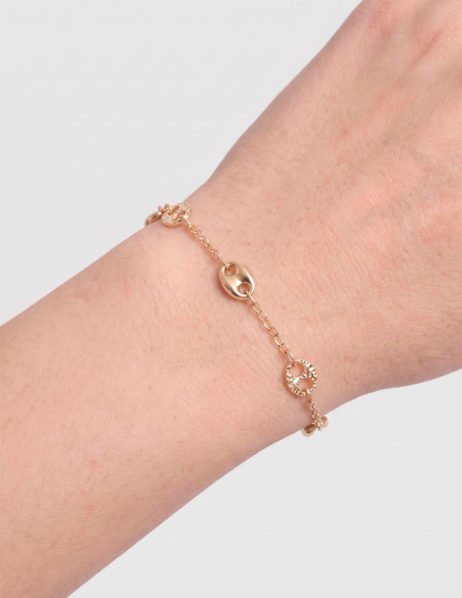 Pulsera de oro 14 k acabado pulido 3
