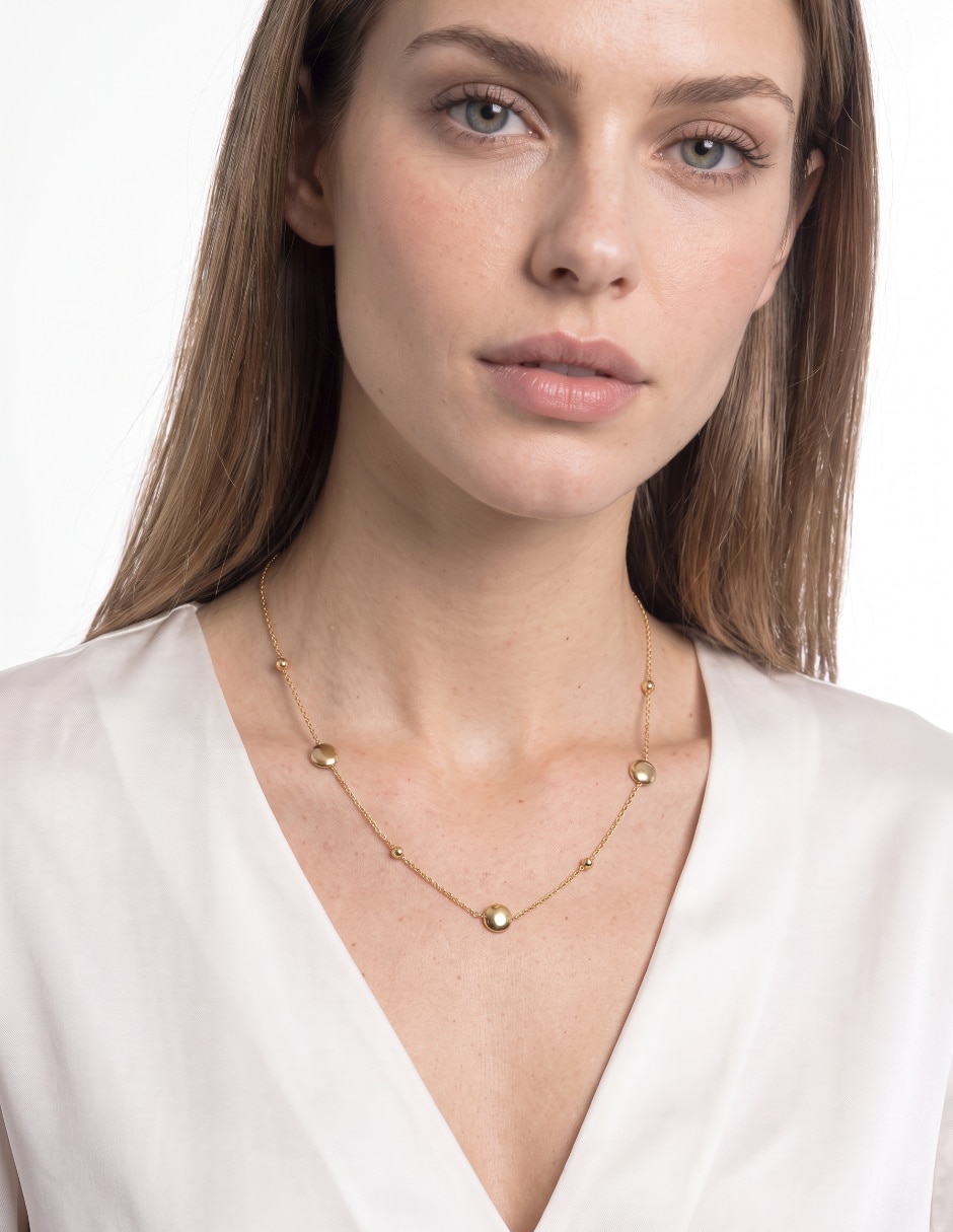 Collar de esferas de oro amarillo 18 K 3