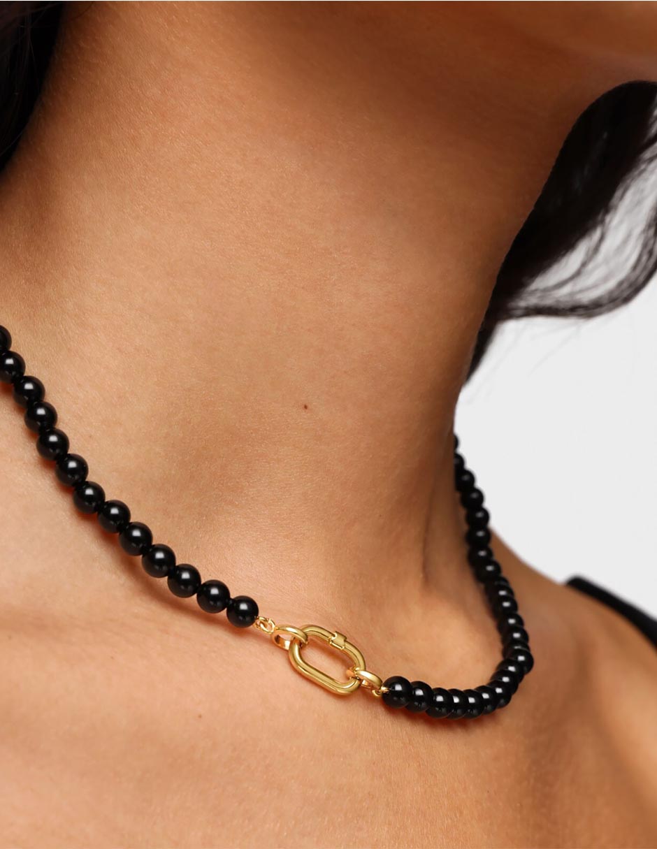 Collar de ovalado hold oval de plata p 925 6