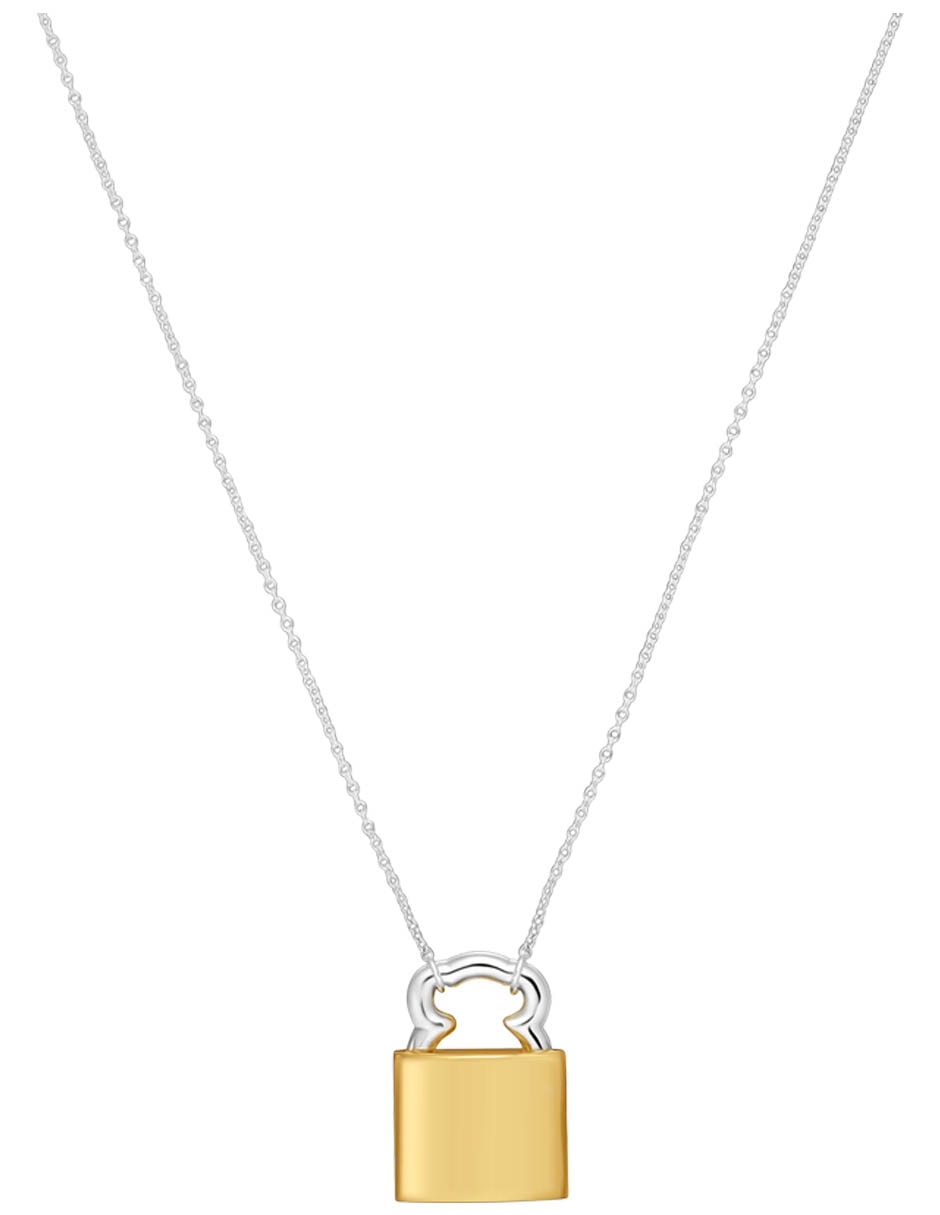 Collar con dije de candado Unlock de plata P 925 1
