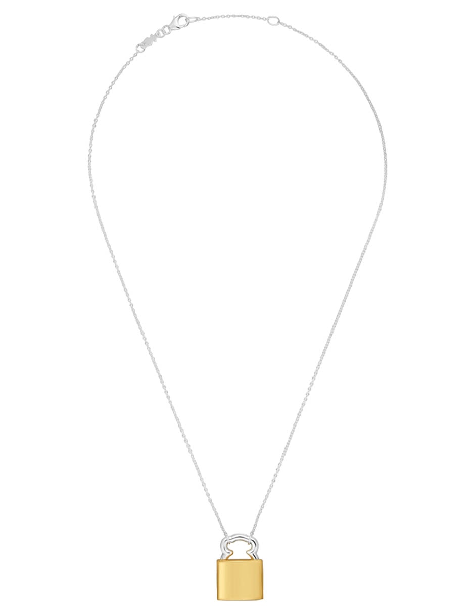 Collar con dije de candado Unlock de plata P 925