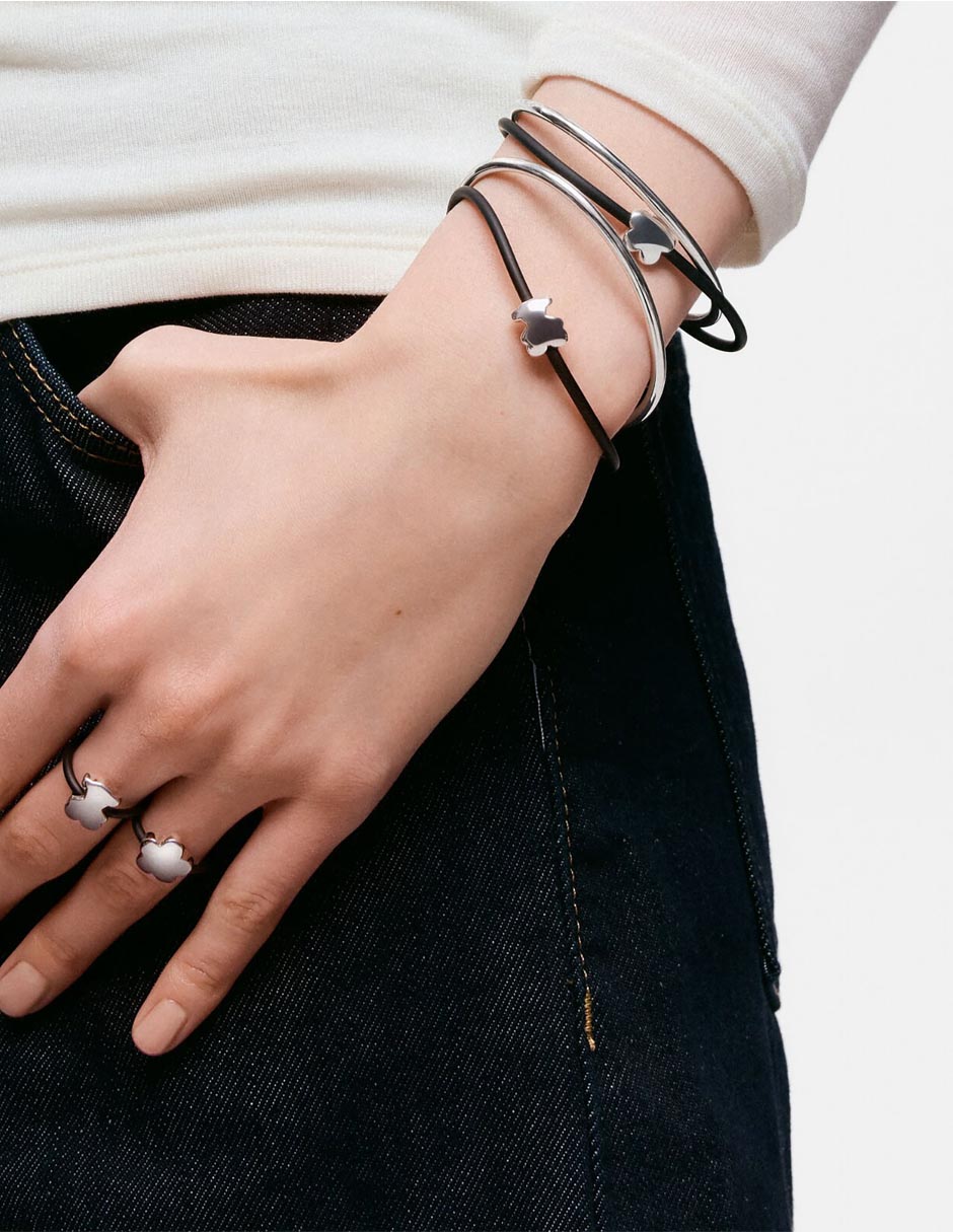 Pulsera de plata Bold Motif con acabado brillante 4