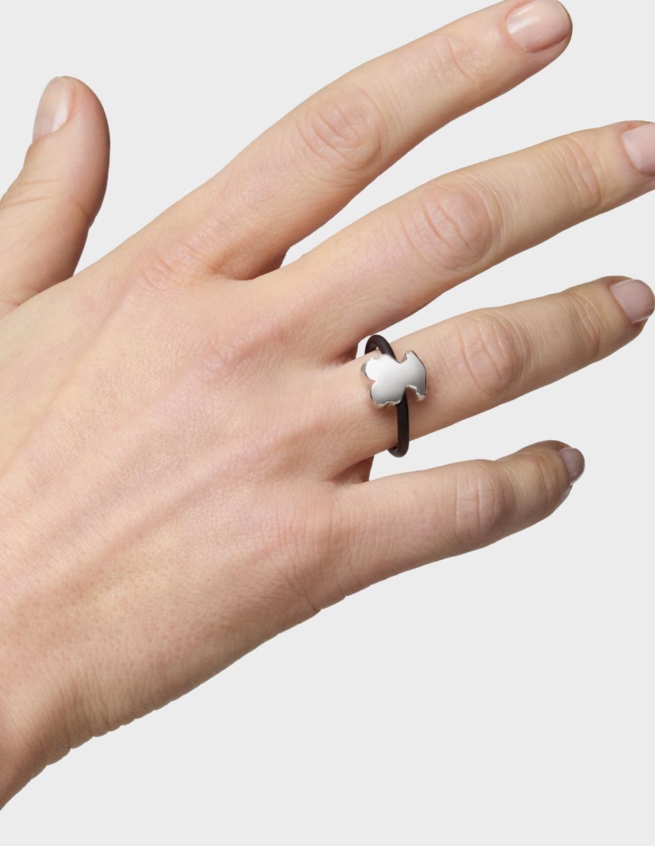 Anillo de oso Bols Motif de plata acabado brillante 3