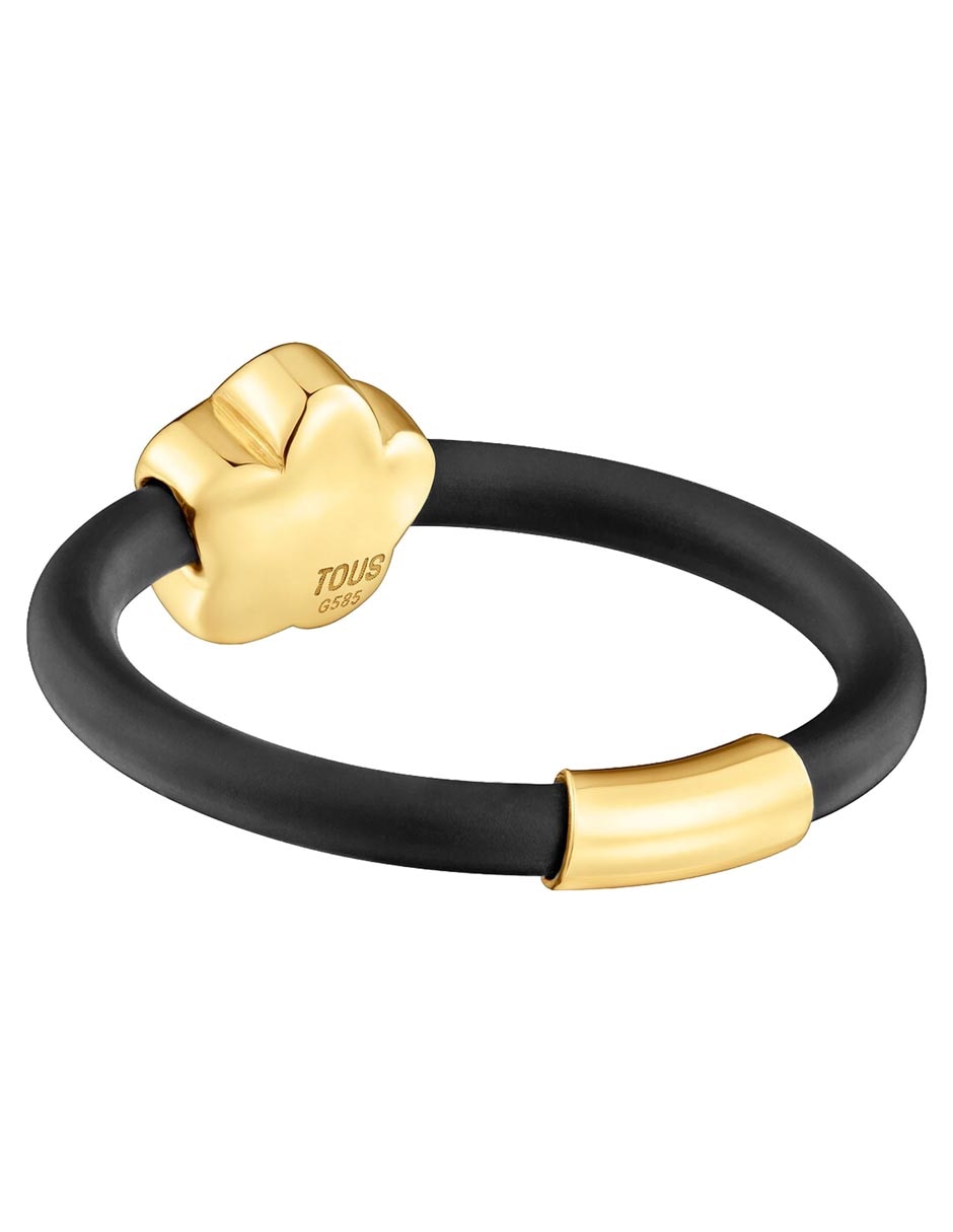 Anillo de flor Tous Bold Motif 14 K de oro amarillo brillante
