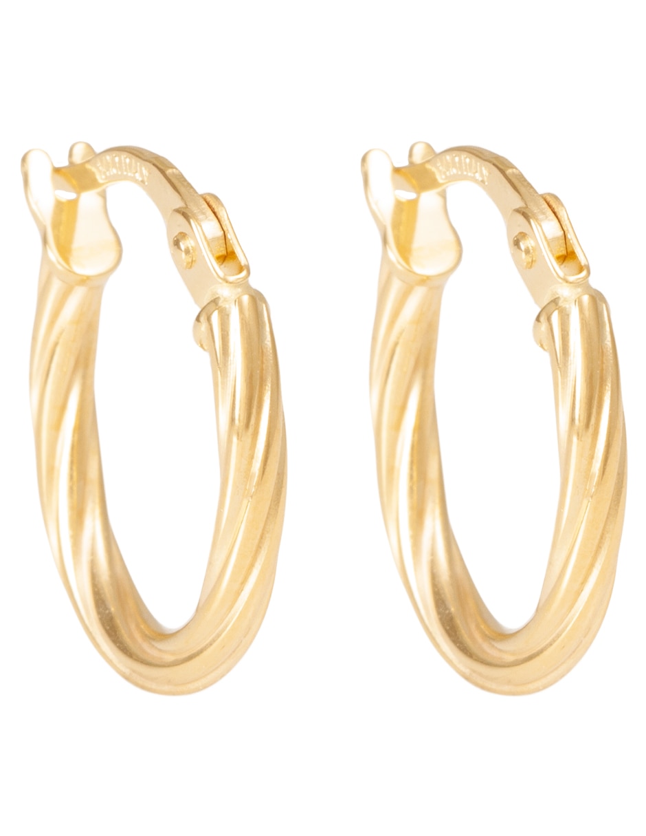Arracadas de ovalada de oro 14 k con acabado pulido Arracadas de ovalada de oro 14 k con acabado pulido
