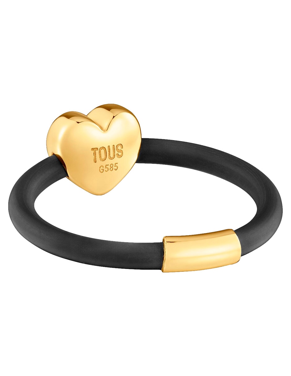 Anillo de corazón tous bold motif 14 k de oro amarillo brillante