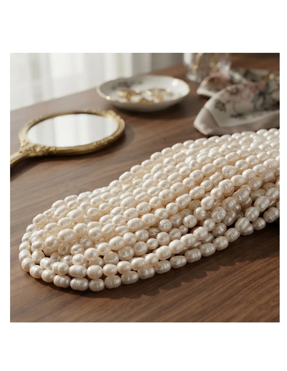 Rosario cadena de plata con perla