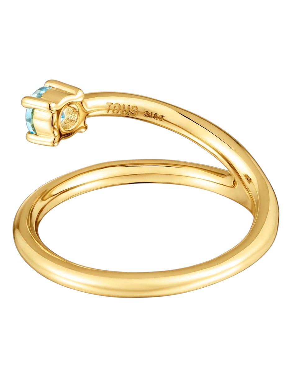 Anillo Tous Lio P 925 de plata topacio con baño de oro