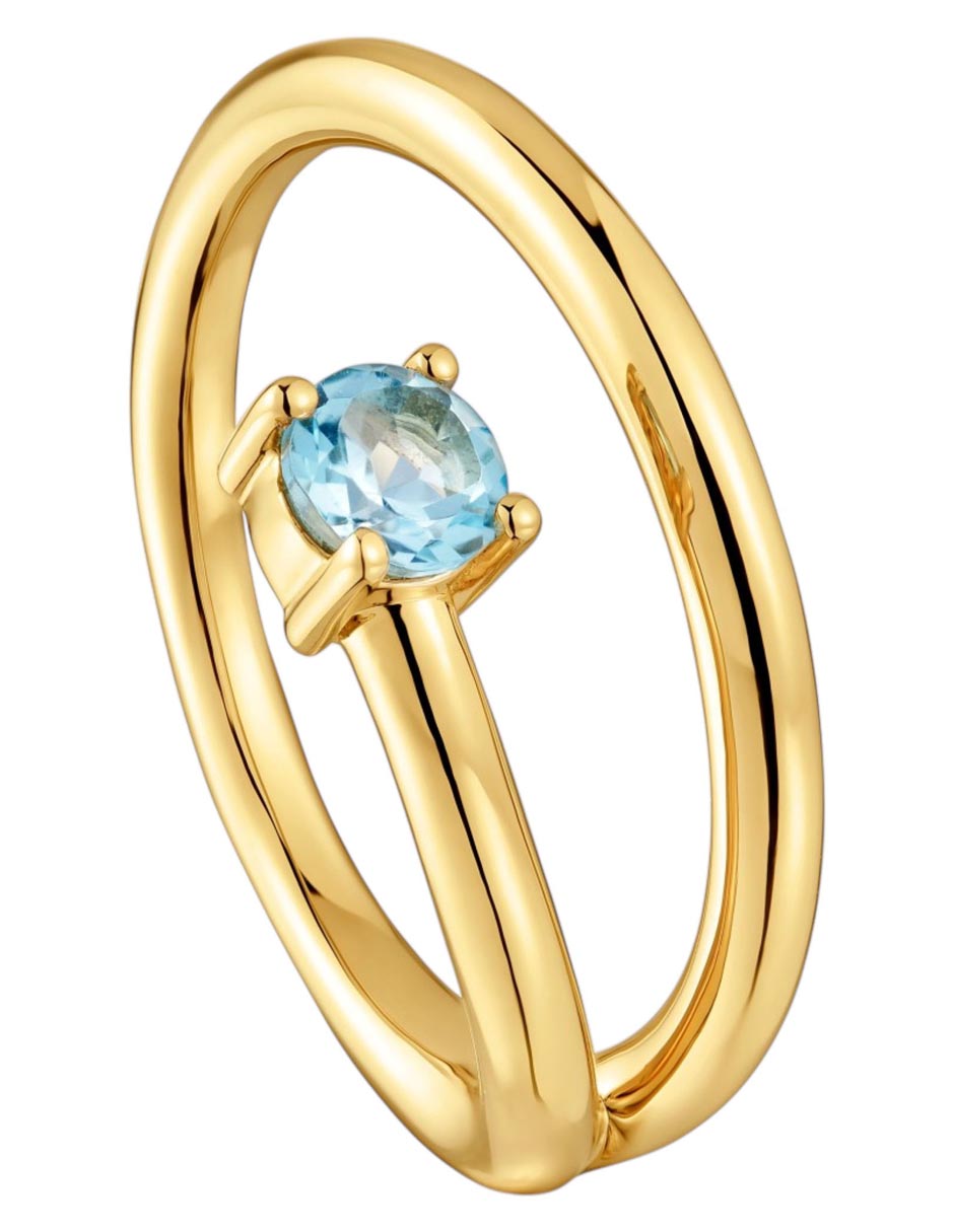 Anillo Tous Lio P 925 de plata topacio con baño de oro