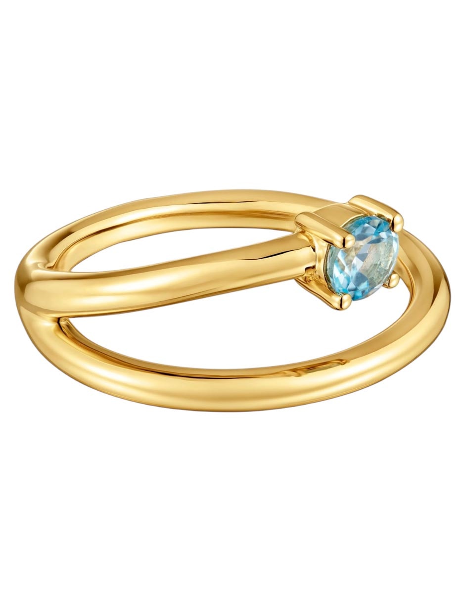 Anillo Tous Lio P 925 de plata topacio con baño de oro