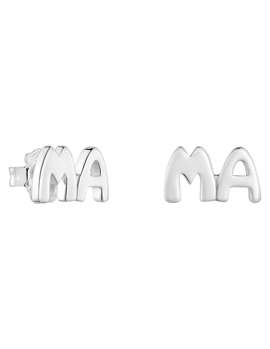 Broqueles mama de plata p 925 con acabado liso brillante