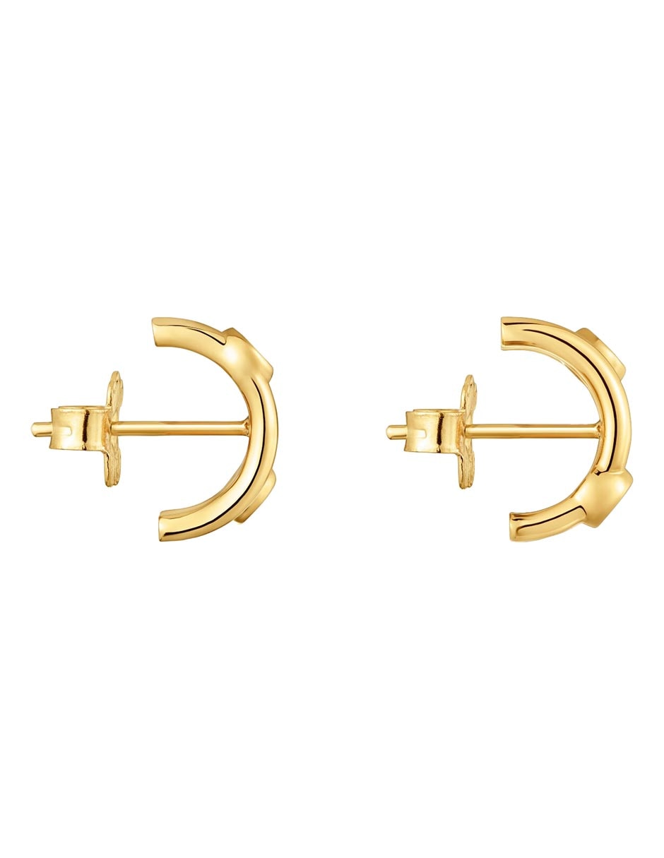 Aretes cortos Tous Straight LGD de plata P 925 con acabado baño de oro