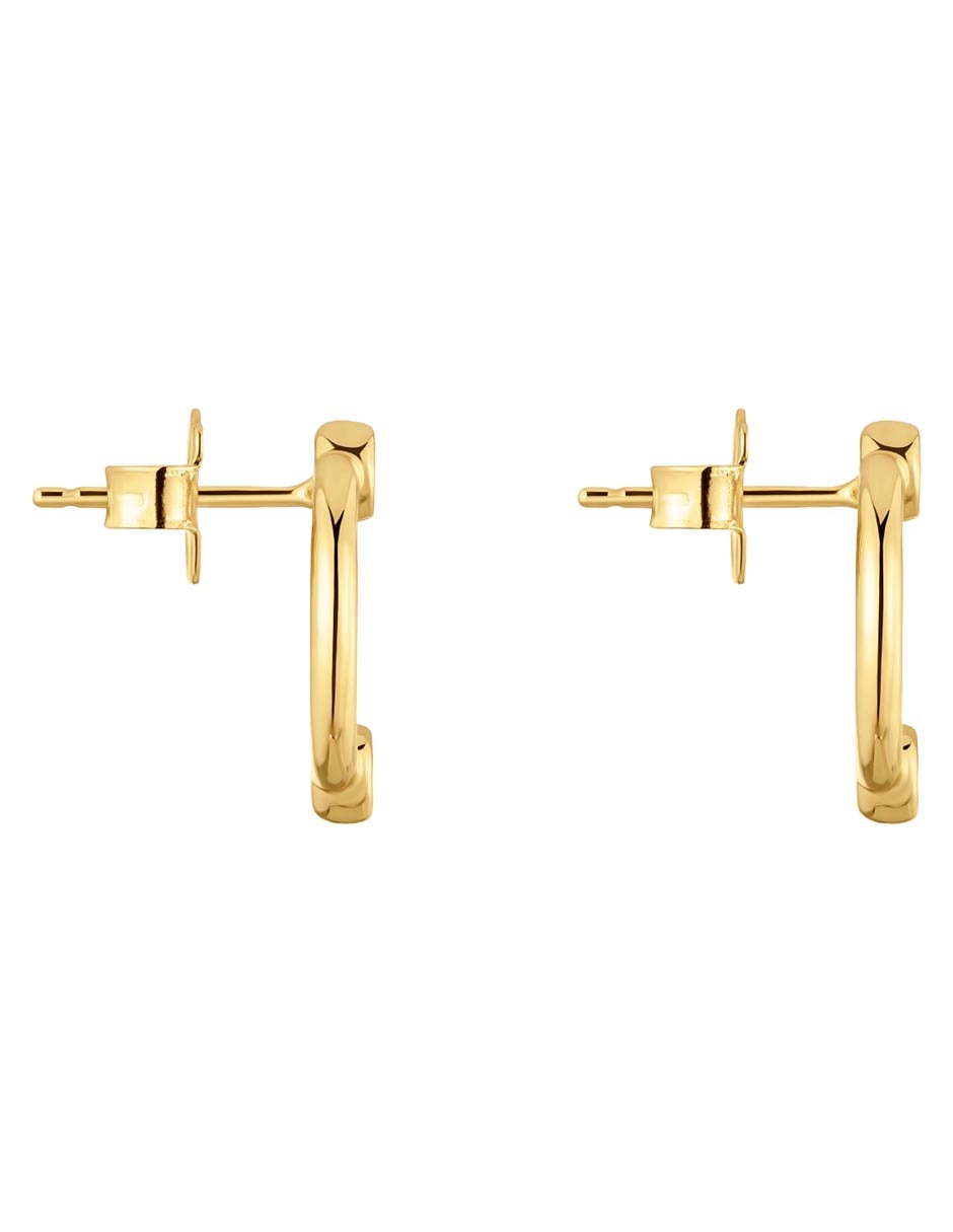 Broqueles Straight LGD de plata P 925 con acabado baño de oro 3