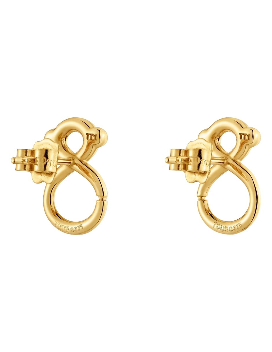 Broqueles de oso Infinity de oro amarillo 9 k con acabado brillante 5