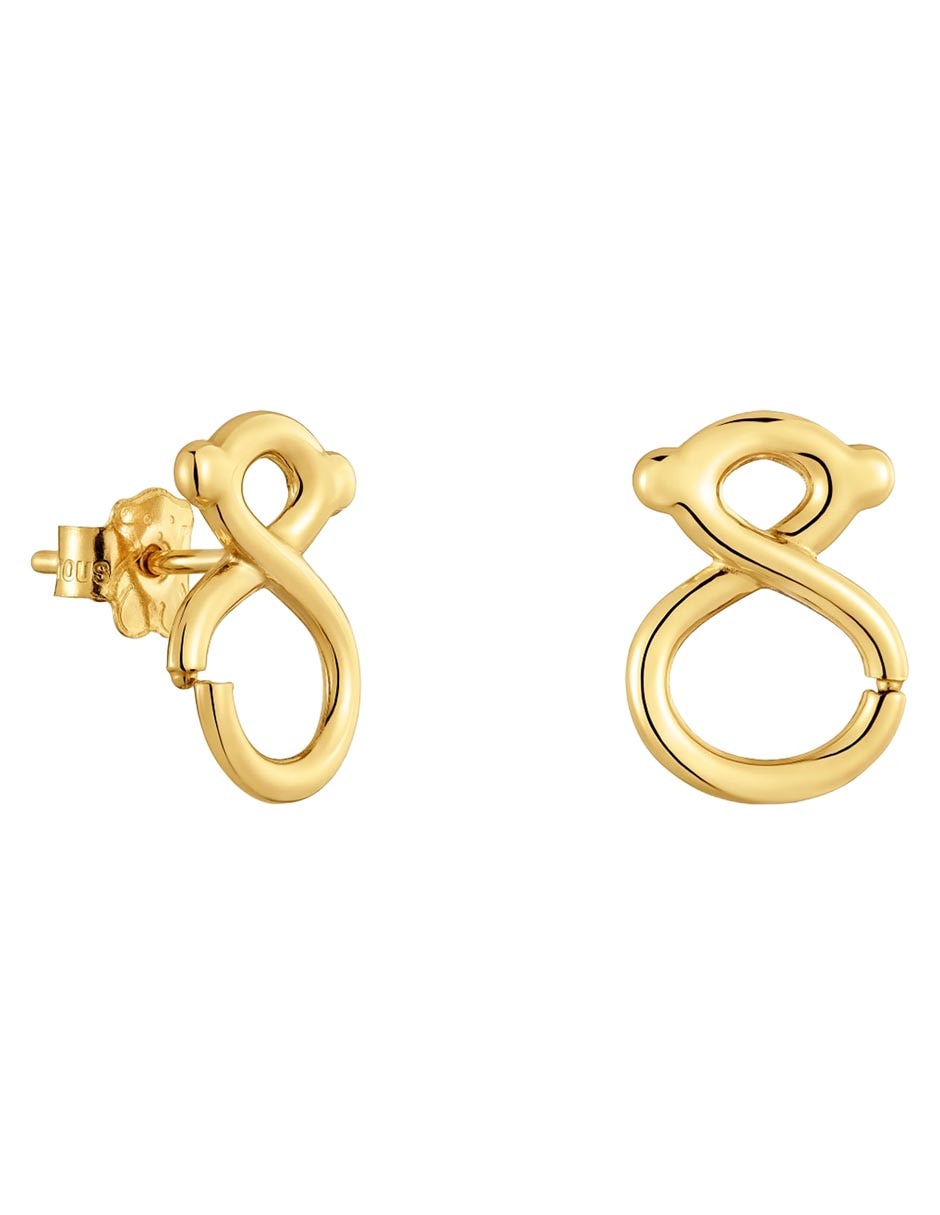 Broqueles de oso Infinity de oro amarillo 9 k con acabado brillante Broqueles de oso Infinity de oro amarillo 9 k con acabado brillante