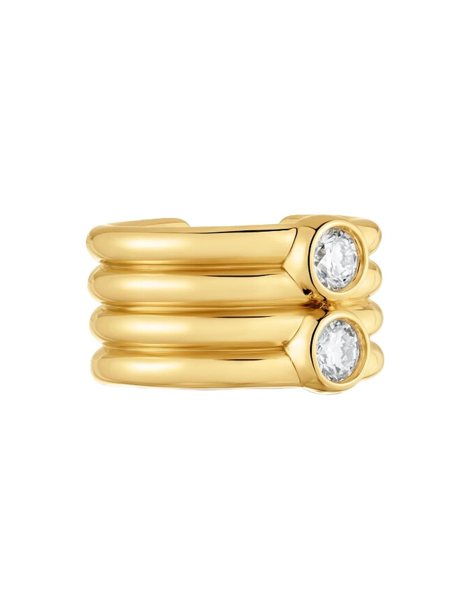 Arete ear cuff Straight LGD de plata P 925 con acabado baño de oro 1
