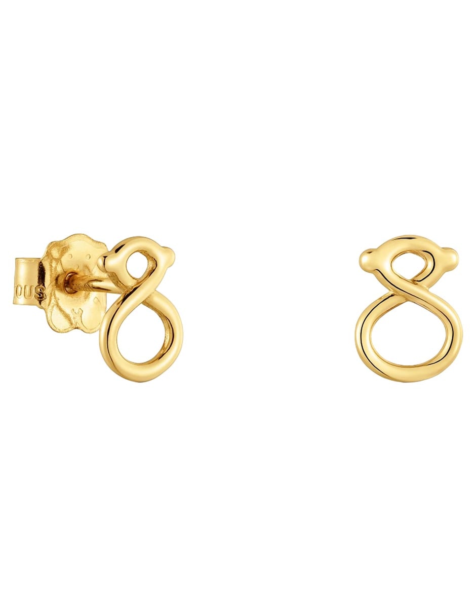 Broqueles de oso Tous Infinity de oro amarillo 9 K con acabado brillante