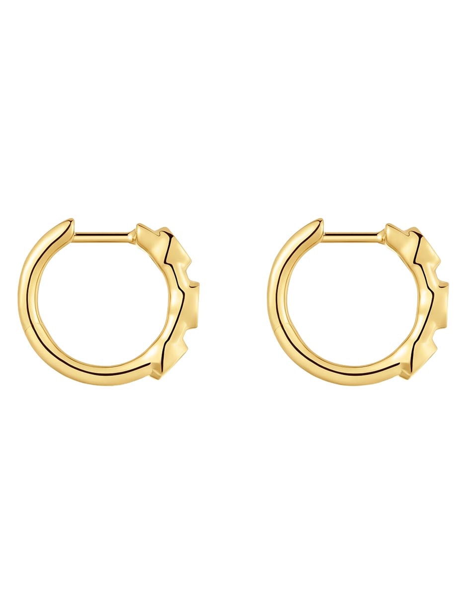 Aretes huggies Straight LGD de plata P 925 con acabado baño de oro