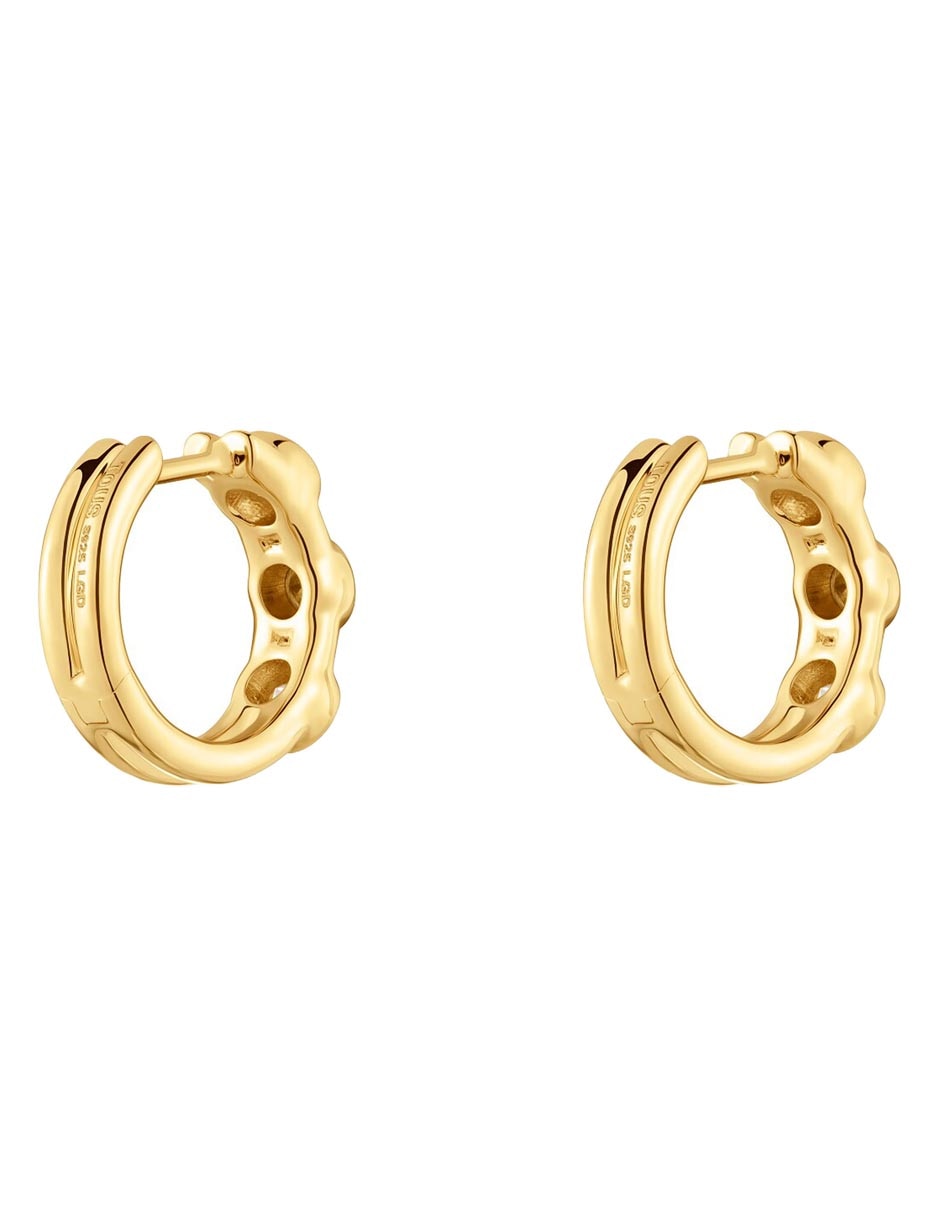 Aretes huggies Straight LGD de plata P 925 con acabado baño de oro 3