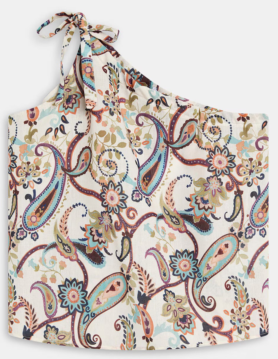 Top cuello asimétrico tirante delgado 3