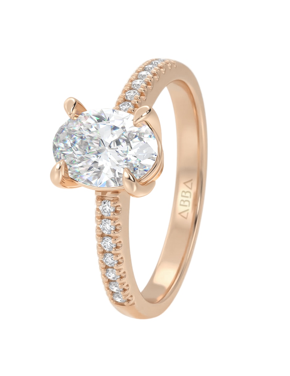 Anillo de compromiso de oro 14 k 3