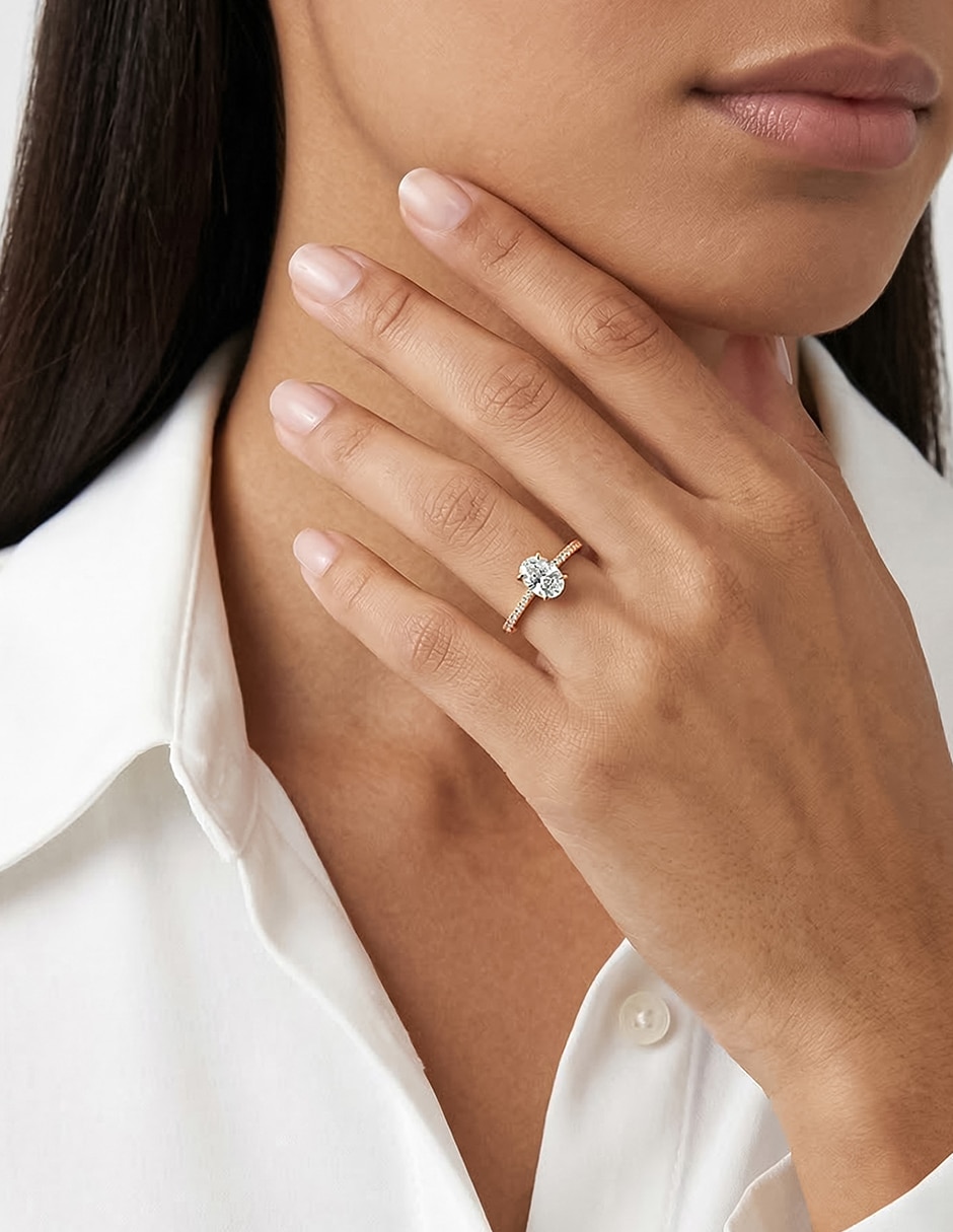 Anillo de compromiso de oro 14 k 4