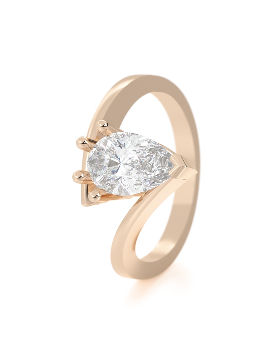 Anillo de compromiso de oro 10 k moissanita 3